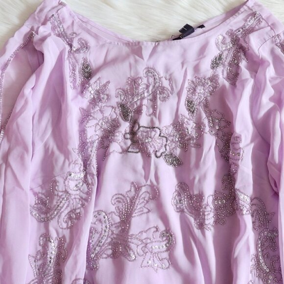 NWT Roman's Light Purple Embellished Long Sleeve Top - Picture 3 of 12